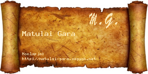 Matulai Gara névjegykártya
